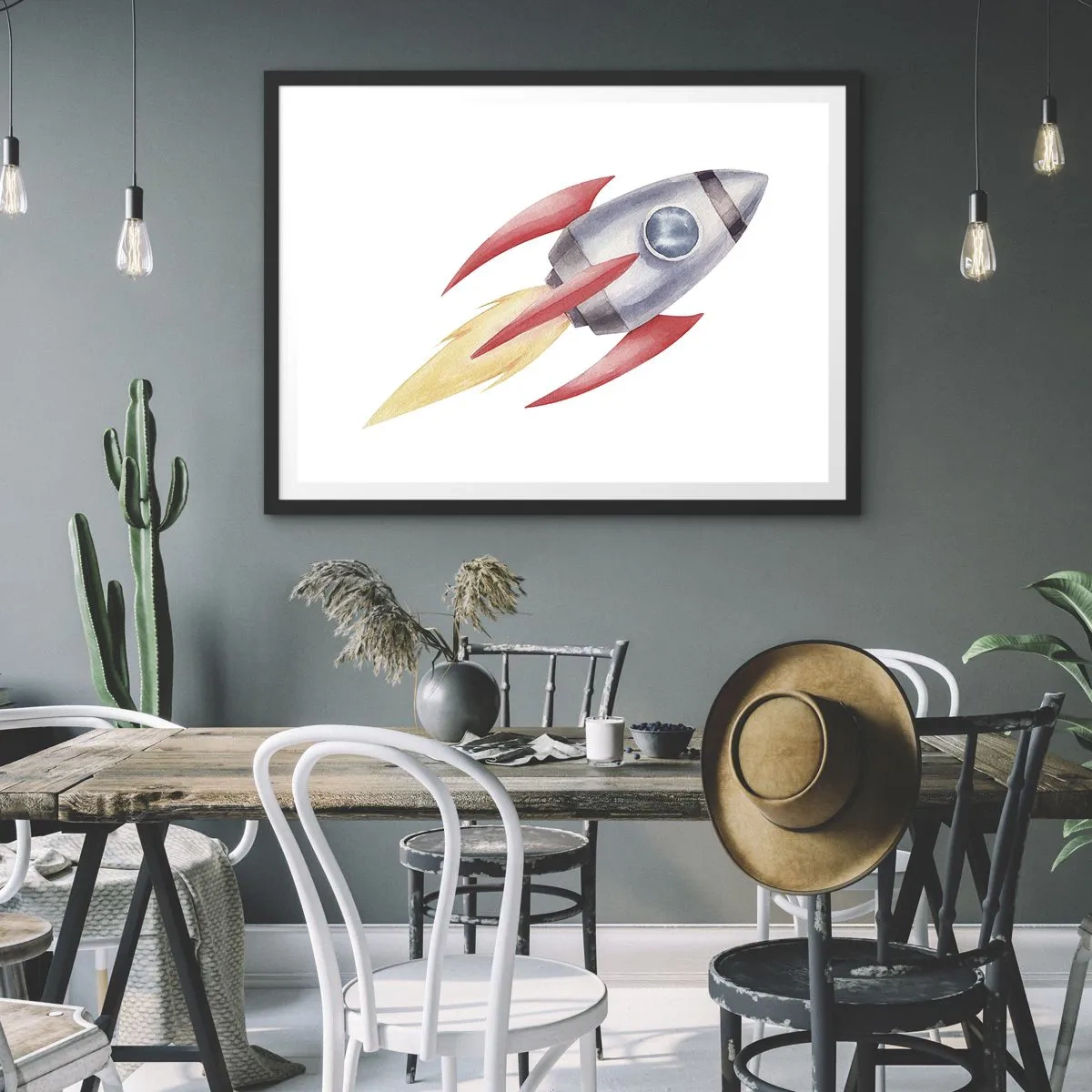 Poster in een zwarte lijst - Hoger, sneller, verder - 70x50 cm