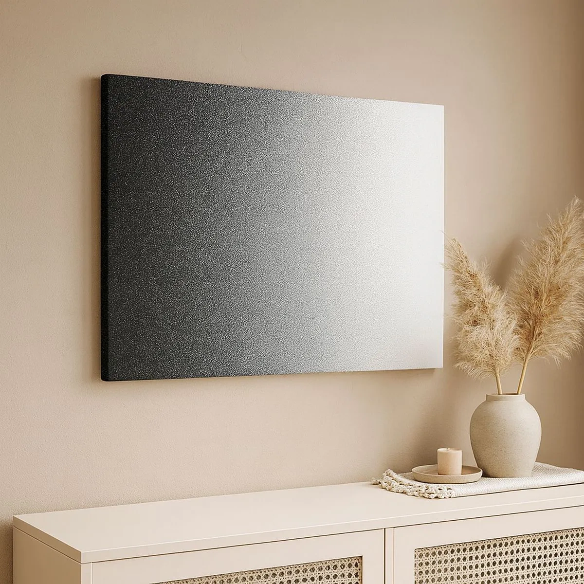 Schilderen op canvas - Minimalistisch zwart-witverloop in punt - 70x50cm - Naar het licht - Moderne wanddecoratie voor woonkamer en slaapkamer ARTTOR