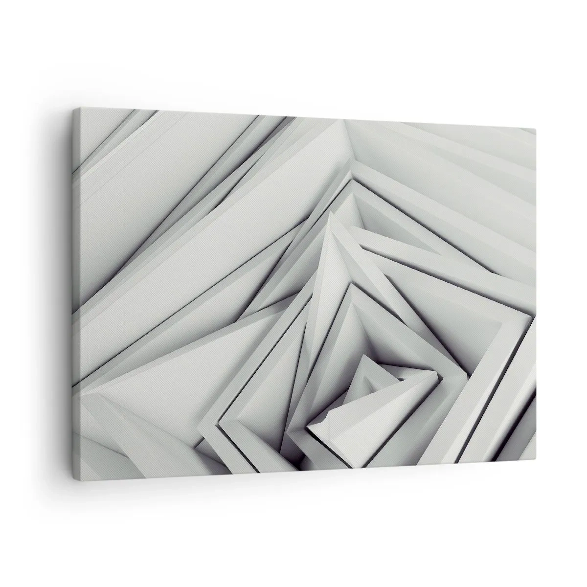 Schilderen op canvas - Een abstracte compositie van geometrische vormen in grijstinten. - 70x50cm - Scherpe hoeken knoppen - Moderne wanddecoratie voor woonkamer en slaapkamer ARTTOR