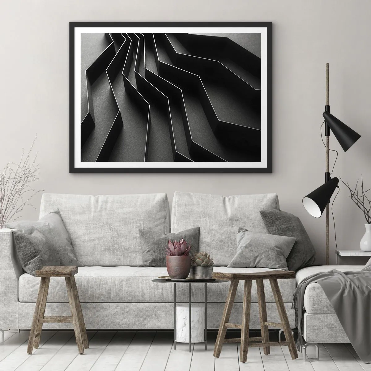 Poster in een zwarte lijst - Ruimtelijke orde - 70x50 cm