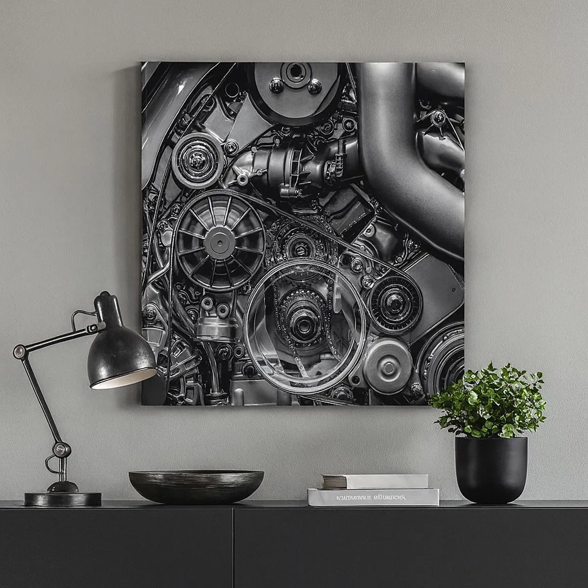 Schilderen op canvas - De poëzie van mechanica - 30x30 cm