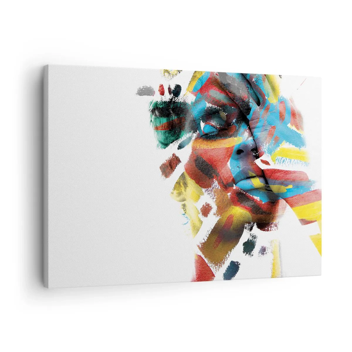 Schilderen op canvas - Abstract portret in levendige kleuren - 70x50cm - Een kleurrijke persoonlijkheid - Moderne wanddecoratie voor woonkamer en slaapkamer ARTTOR