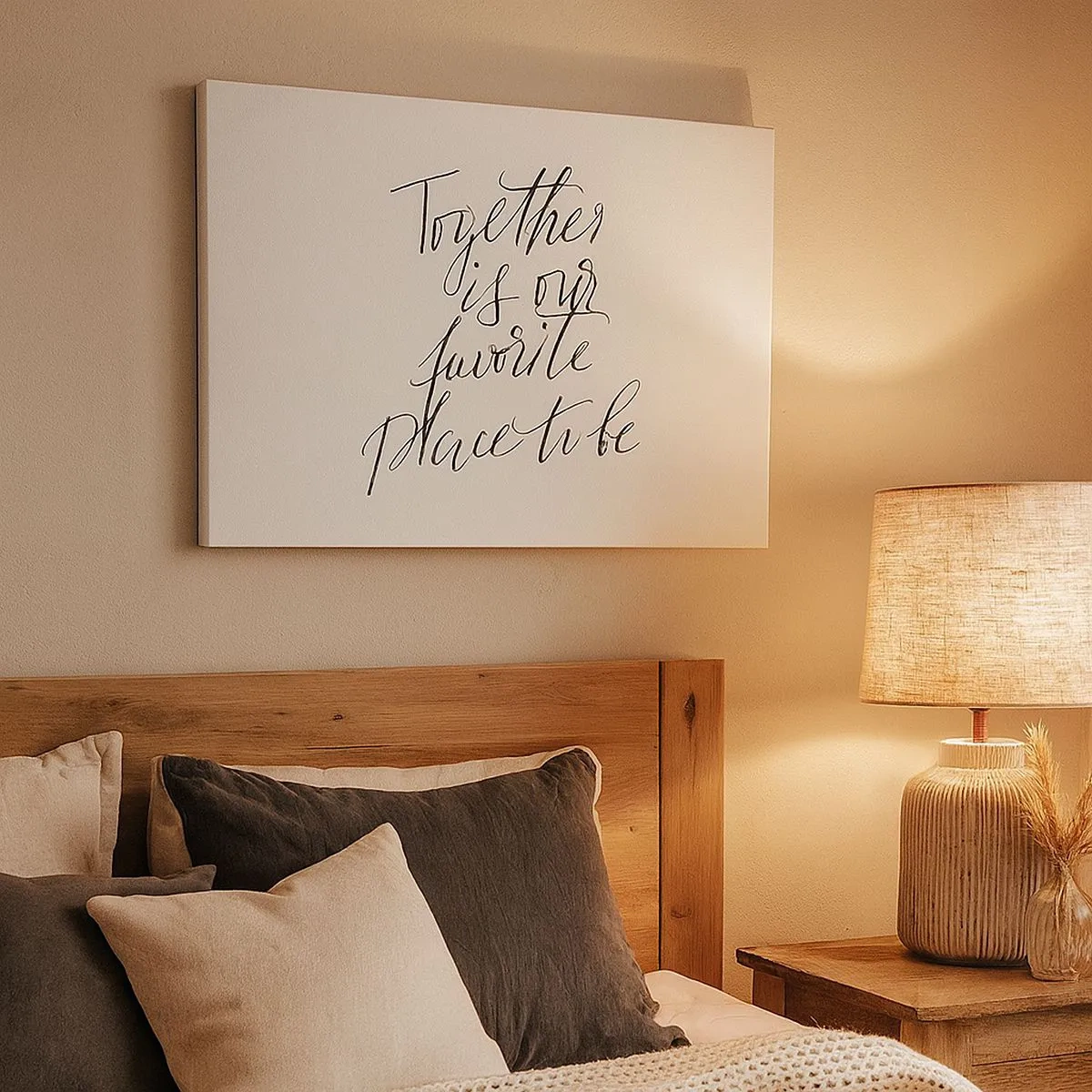 Schilderen op canvas - Typografisch opschrift in een elegante stijl op een witte achtergrond - 70x50cm - Voel jij het ook? - Moderne wanddecoratie voor woonkamer en slaapkamer ARTTOR