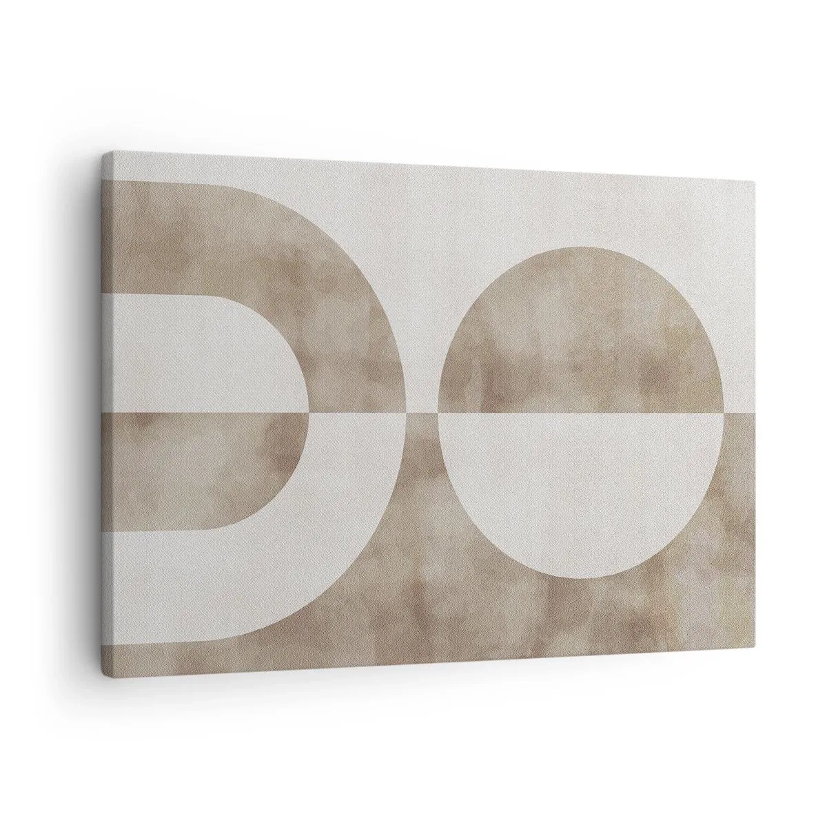 Schilderen op canvas - Een abstract schilderij in beige tinten met geometrische vormen en symmetrie. - 70x50cm - Gelijkenissen en verschillen - Moderne wanddecoratie voor woonkamer en slaapkamer ARTTOR