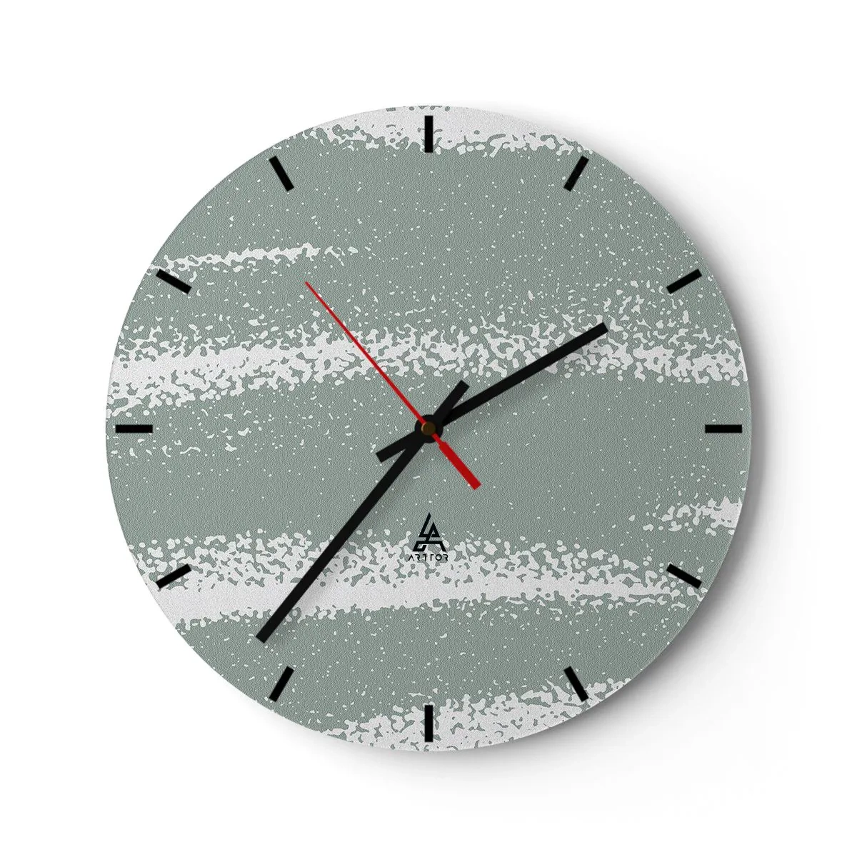 Wandklok - Klok - Winterstructuur met schaafplekken in een groenige tint - 30x30cm - Abstractie in een winterklimaat - Moderne wanddecoratie voor woonkamer, keuken en slaapkamer ARTTOR