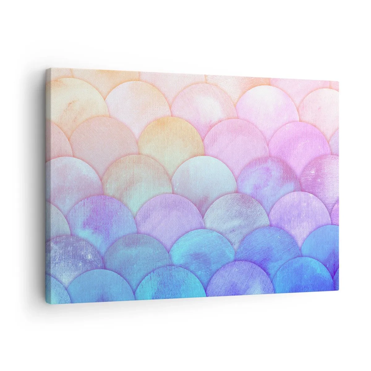 Schilderen op canvas - Abstracte schalen in pasteltinten - 70x50cm - Parel schaal - Moderne wanddecoratie voor woonkamer en slaapkamer ARTTOR