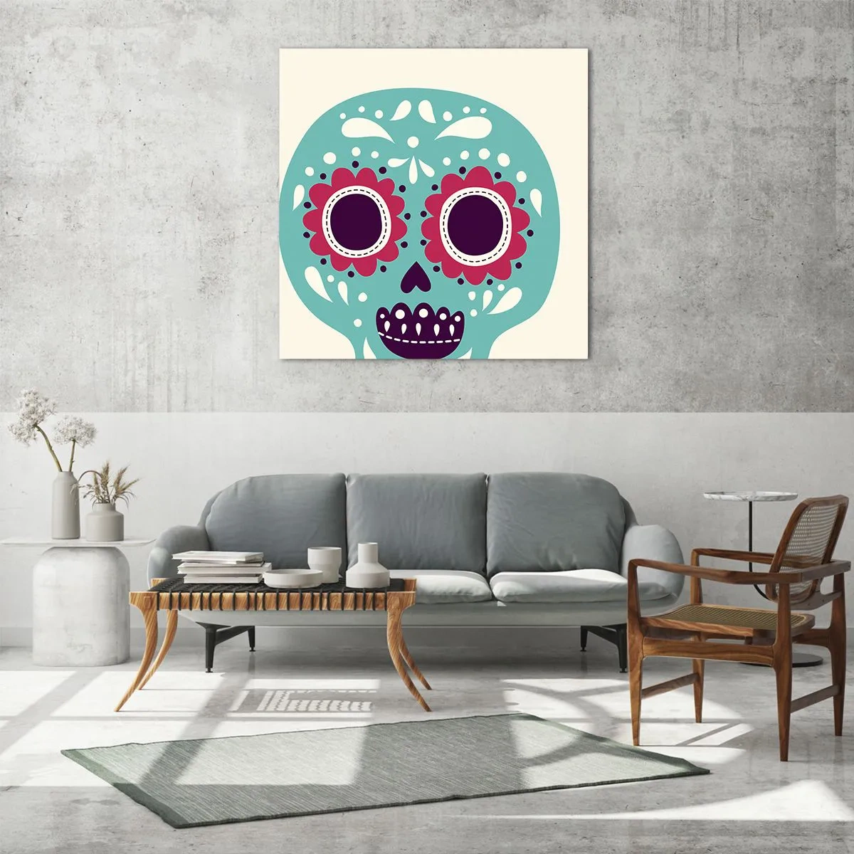 Schilderen op glas - Leven – plezier tot de dood - 30x30 cm