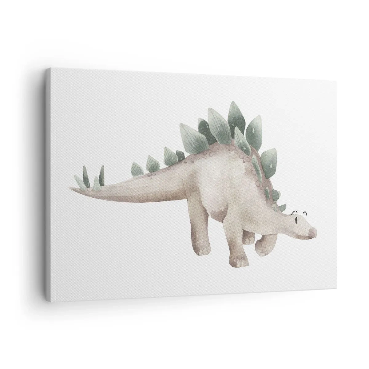 Schilderen op canvas - Een schattige dinosaurus in pastelkleuren - 70x50cm - Jouw vried - Moderne wanddecoratie voor woonkamer en slaapkamer ARTTOR