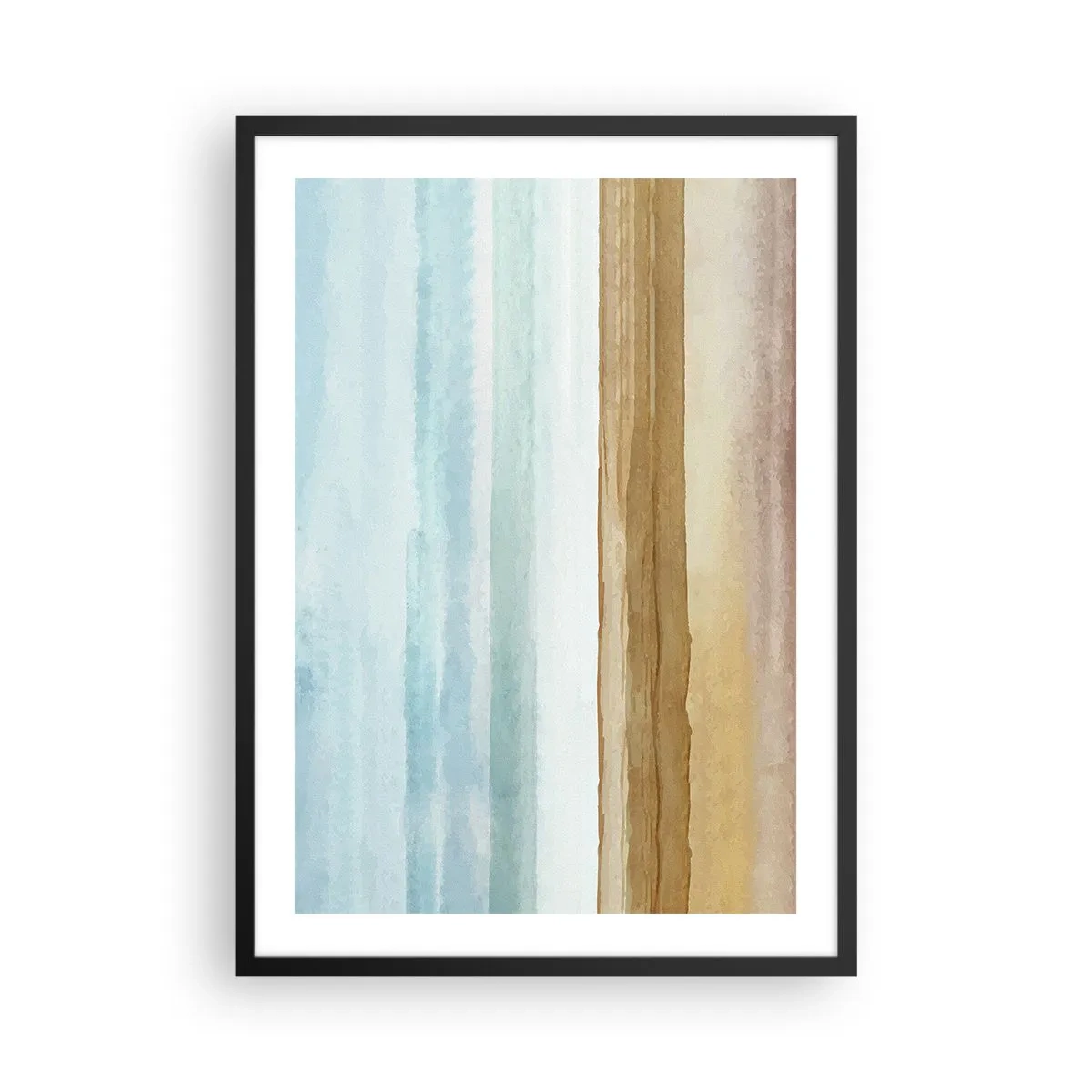 Poster in een zwarte lijst - Een minimalistisch landschap in pasteltinten - 50x70cm - Troost - Moderne wanddecoratie voor woonkamer en slaapkamer ARTTOR