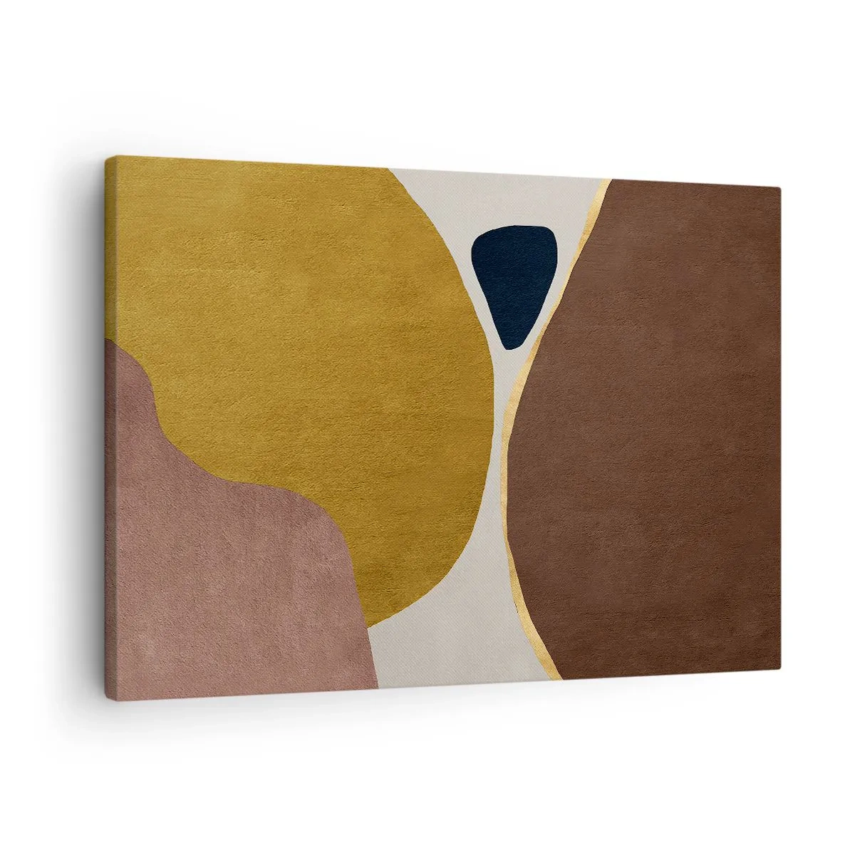 Schilderen op canvas - Een abstracte compositie met geometrische vormen in warme kleuren. - 70x50cm - Abstractie – een plek in de ruimte - Moderne wanddecoratie voor woonkamer en slaapkamer ARTTOR