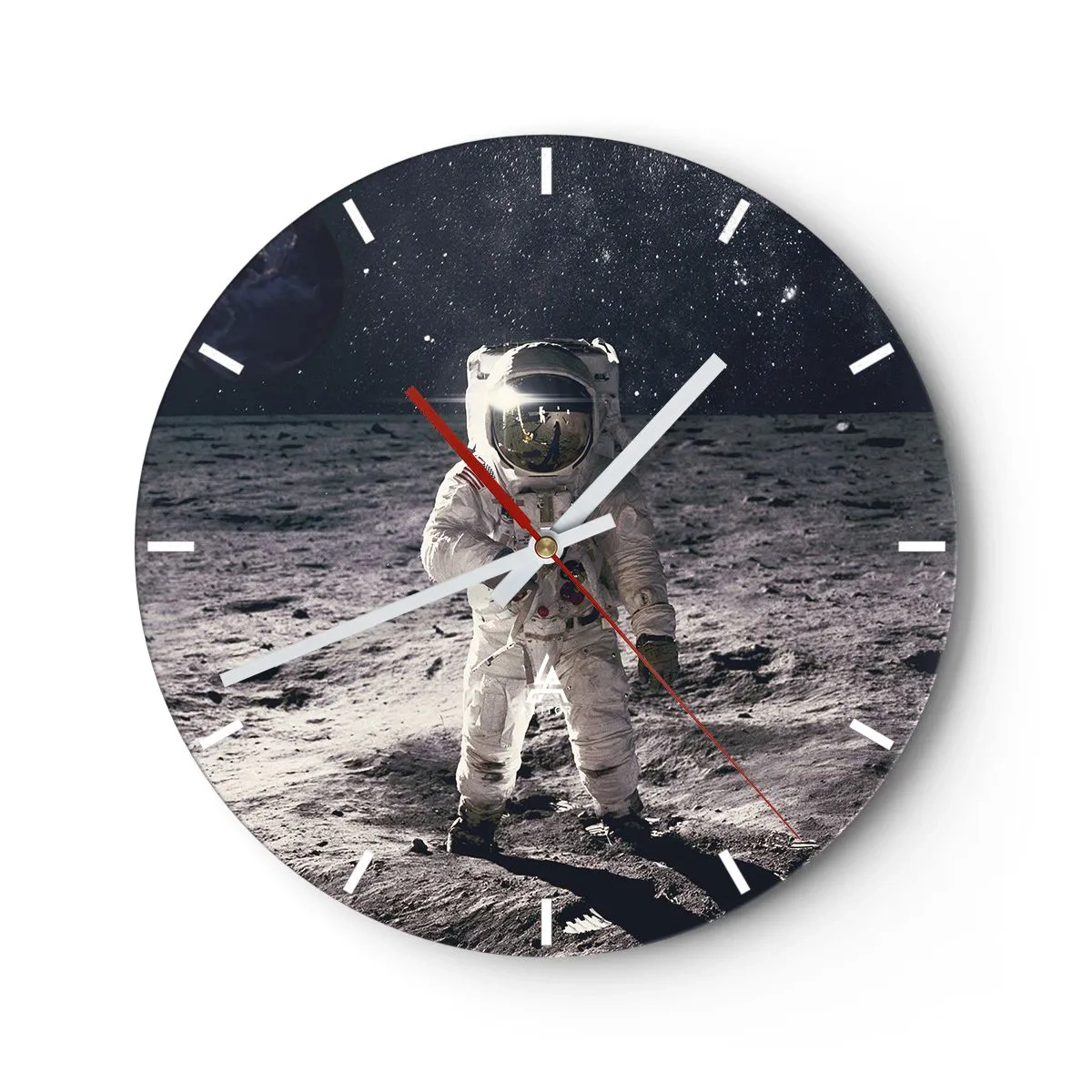 Wandklok - Klok - Astronaut op het maanoppervlak - 30x30cm - Groetjes van de maan - Moderne wanddecoratie voor woonkamer, keuken en slaapkamer ARTTOR