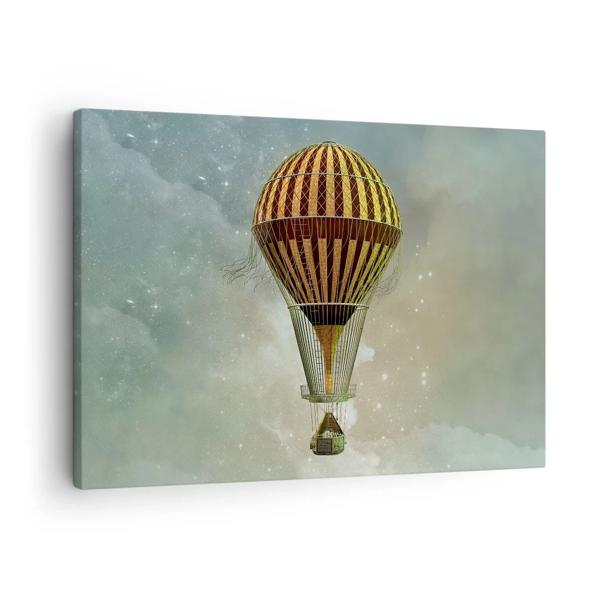 Schilderen op canvas - Een heteluchtballon die tussen de wolken zweeft - 70x50cm - Baanbrekende vluchten - Moderne wanddecoratie voor woonkamer en slaapkamer ARTTOR