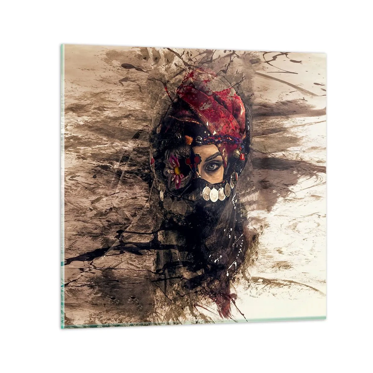 Schilderen op glas - Op zijn zachtst gezegd verontrustend - 30x30 cm