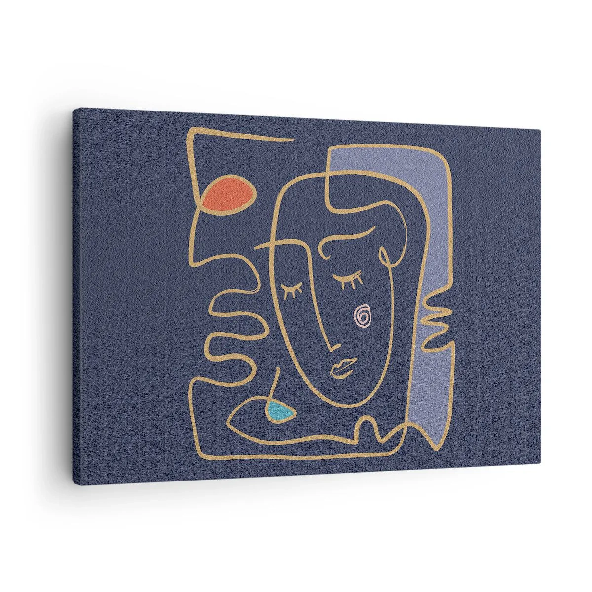 Schilderen op canvas - Abstract gezichtsportret in minimalistische stijl - 70x50cm - In nadenken - Moderne wanddecoratie voor woonkamer en slaapkamer ARTTOR
