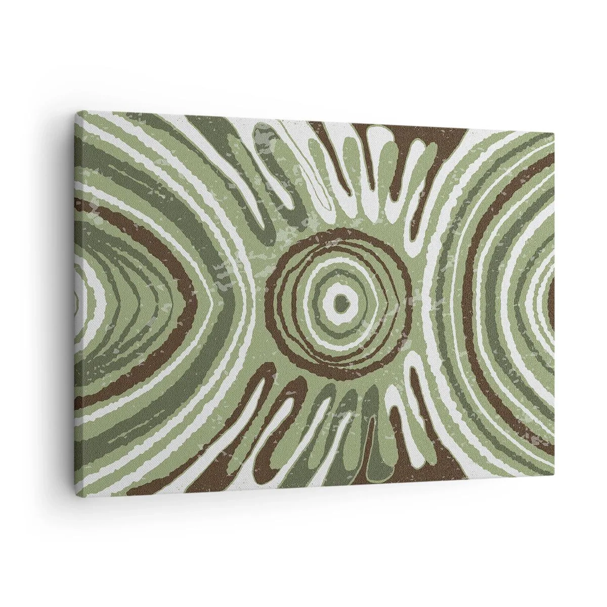 Schilderen op canvas - Abstracte patronen in tinten groen en bruin - 70x50cm - Een explosie van emoties - Moderne wanddecoratie voor woonkamer en slaapkamer ARTTOR