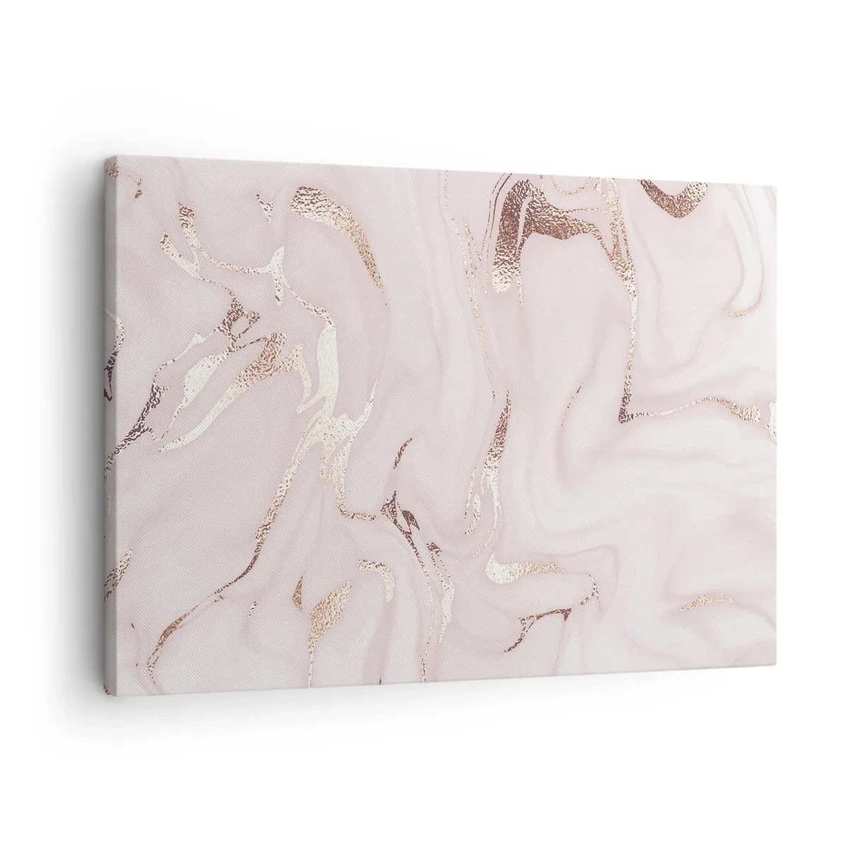 Schilderen op canvas - Elegante abstractie in tinten roze en goud - 70x50cm - In een roze sjaal - Moderne wanddecoratie voor woonkamer en slaapkamer ARTTOR