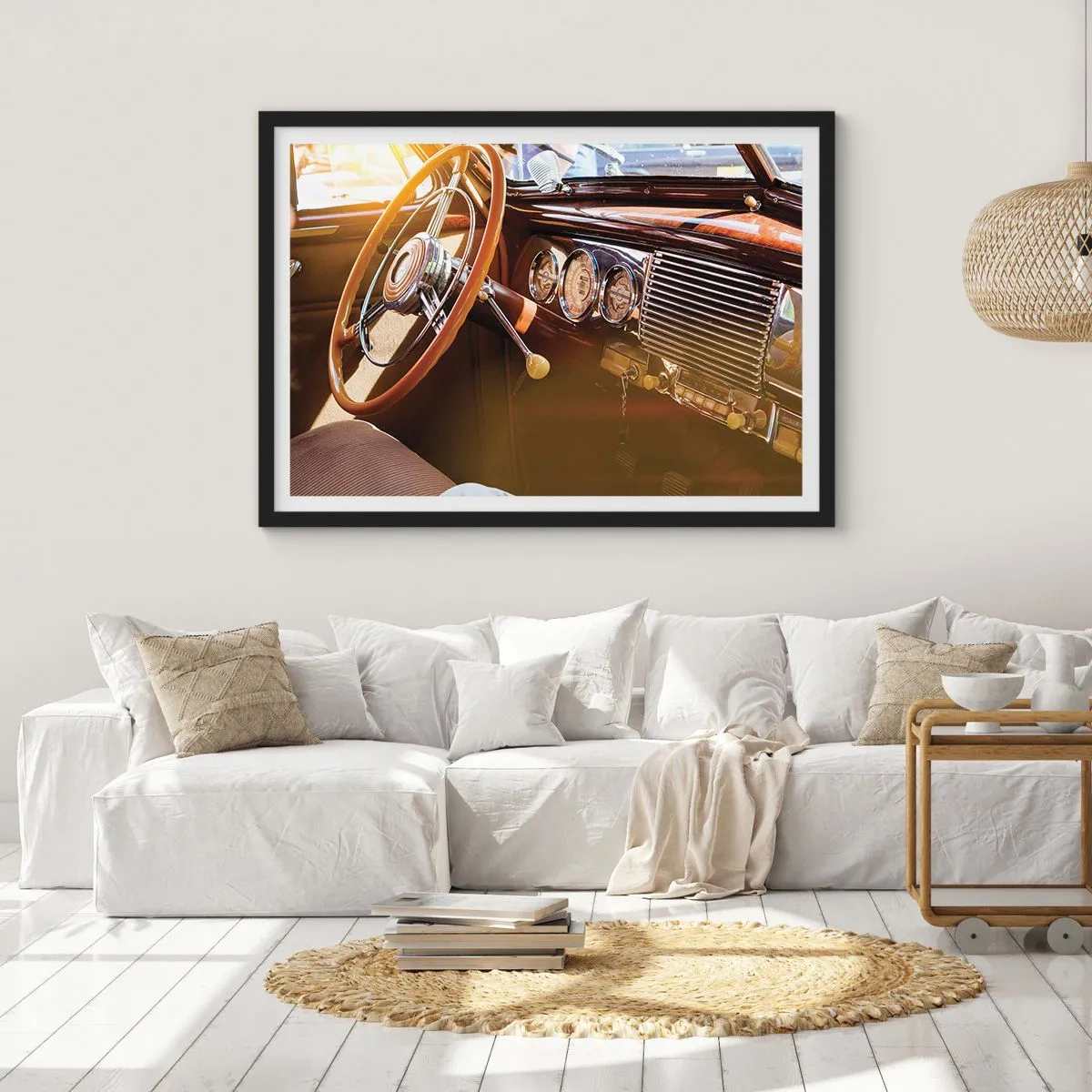 Poster in een zwarte lijst - Een adem van luxe uit het verleden - 70x50 cm