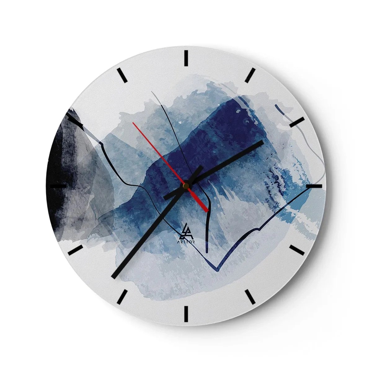 Wandklok - Klok - Een blauwe abstracte vorm die lijkt op een ijsberg - 30x30cm - Ijsberg - Moderne wanddecoratie voor woonkamer, keuken en slaapkamer ARTTOR