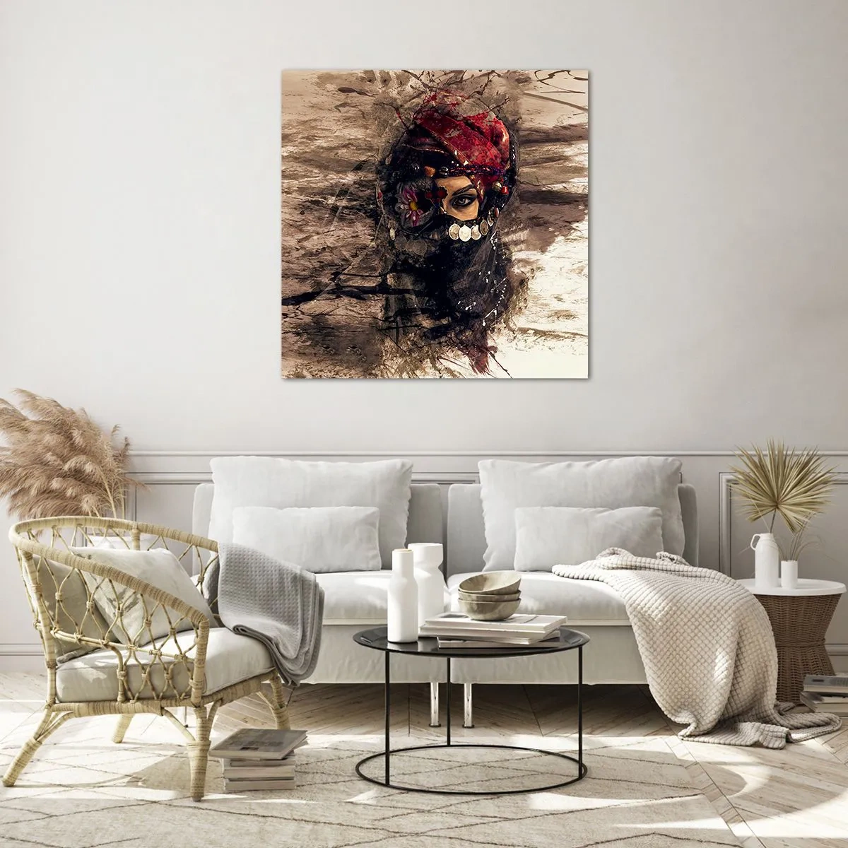 Schilderen op glas - Op zijn zachtst gezegd verontrustend - 30x30 cm