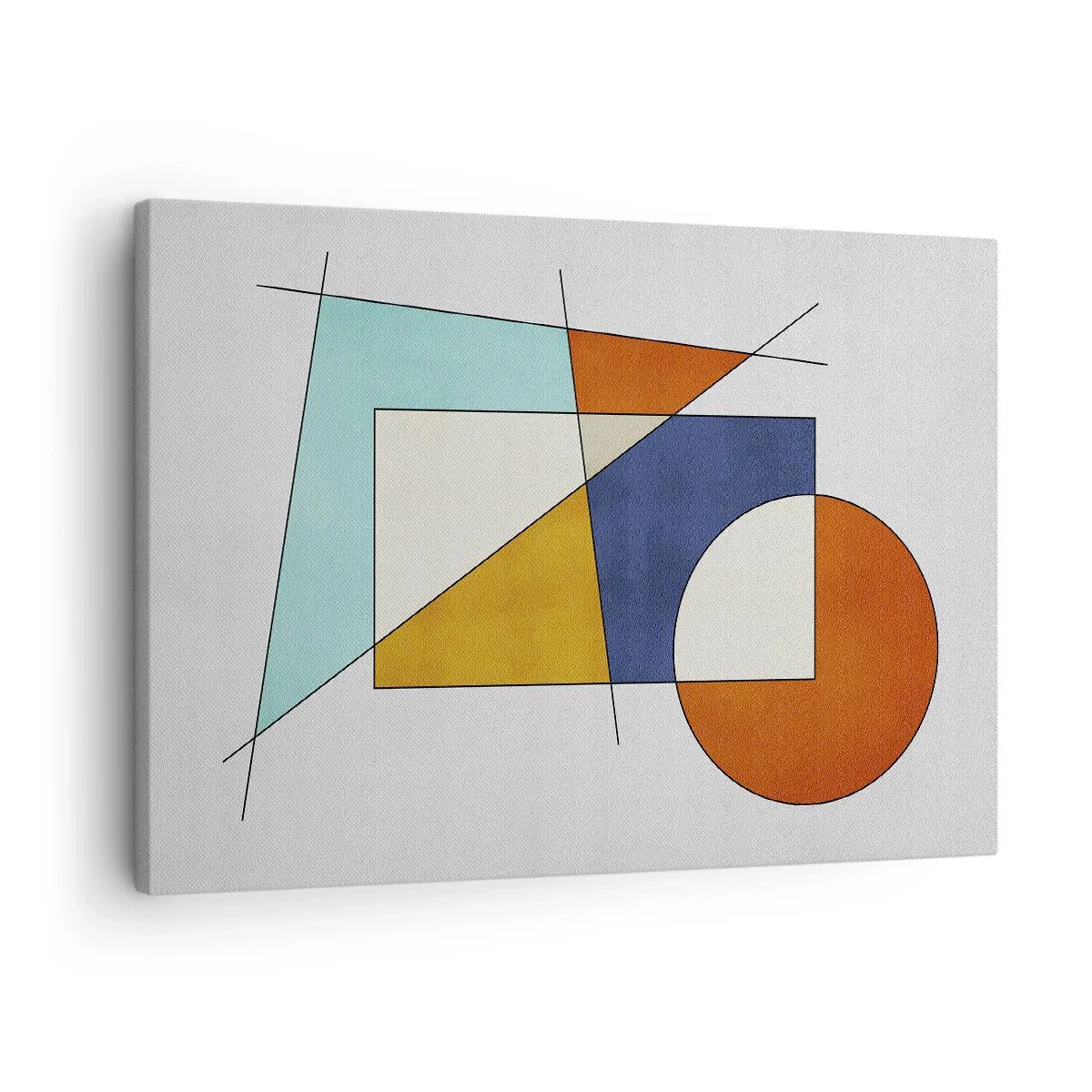 Schilderen op canvas - Een modernistische compositie van geometrische vormen en kleuren - 70x50cm - Abstractie: modernistisch plezier - Moderne wanddecoratie voor woonkamer en slaapkamer ARTTOR