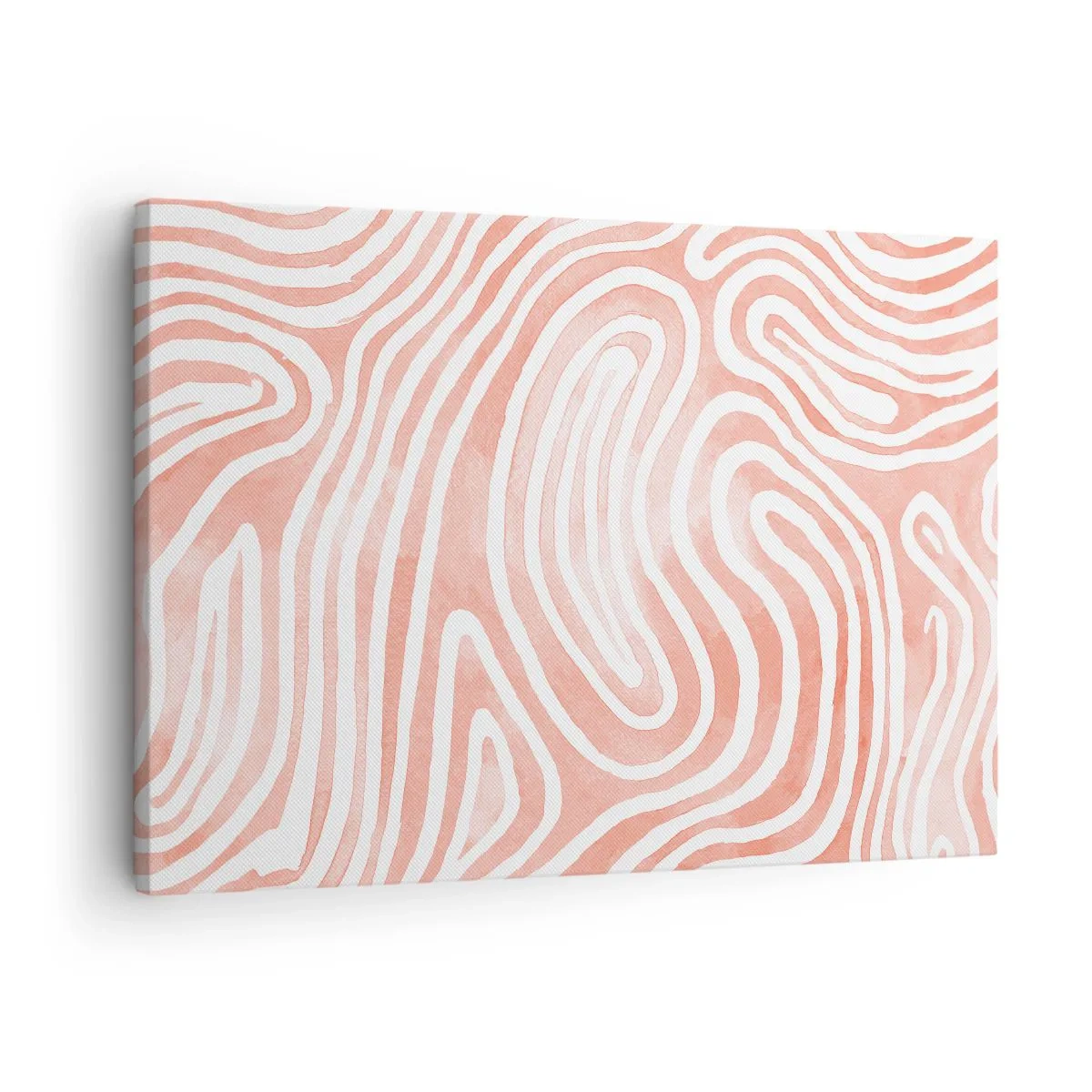 Schilderen op canvas - Abstract patroon in tinten roze en wit - 70x50cm - In het koraallabyrint - Moderne wanddecoratie voor woonkamer en slaapkamer ARTTOR