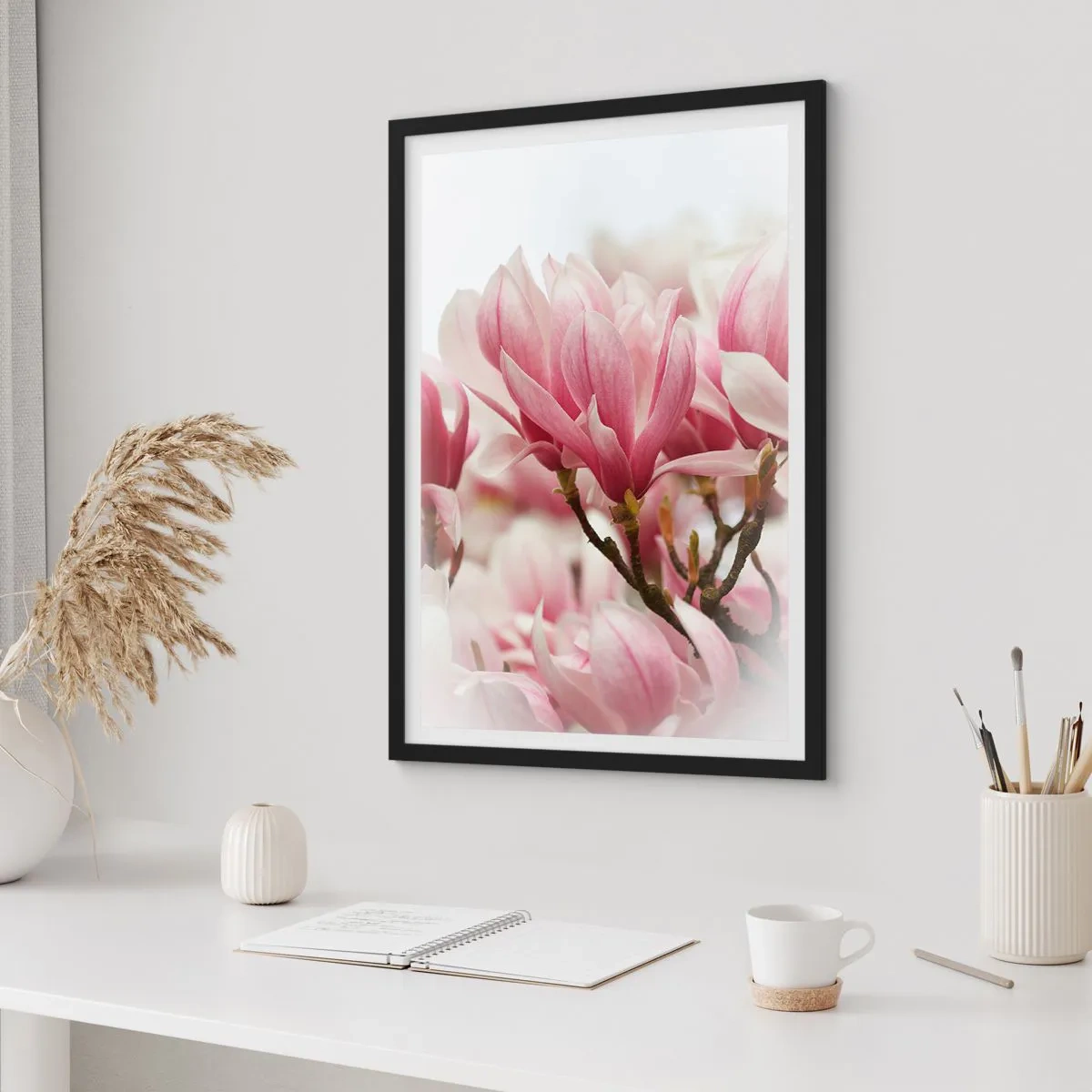 Poster in een zwarte lijst - Lentebloemen - 50x70cm - Lente bloemen - Moderne wanddecoratie voor woonkamer en slaapkamer ARTTOR