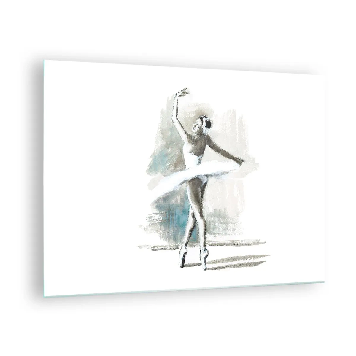 Schilderen op glas - Een ballerina in een klassieke danshouding - 70x50cm - Betoverd in een zwaan - Moderne wanddecoratie voor woonkamer en slaapkamer ARTTOR