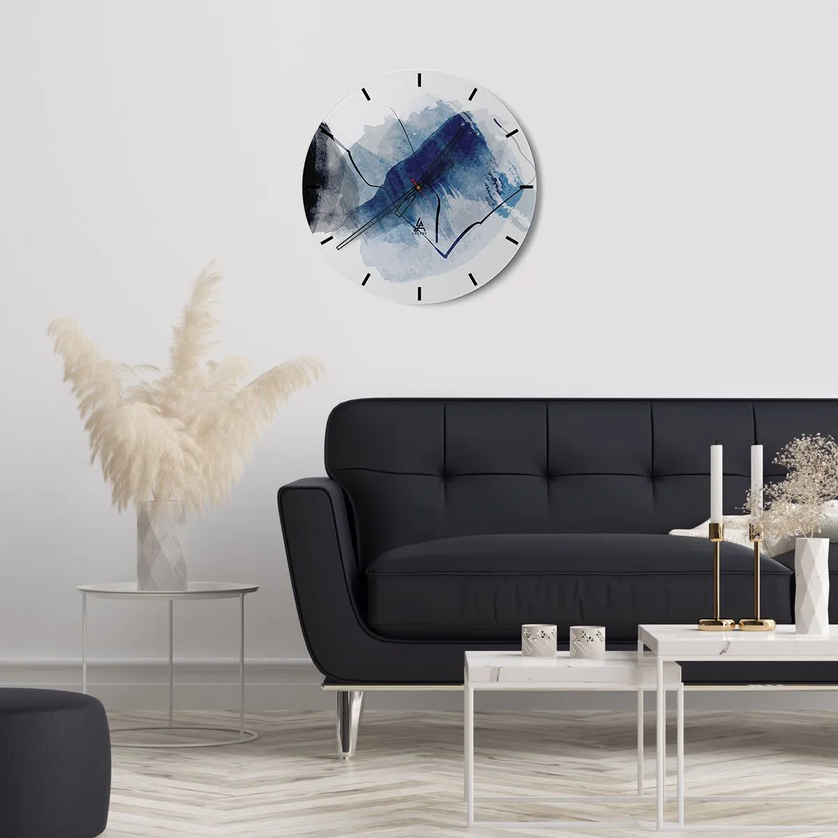 Wandklok - Klok - Een blauwe abstracte vorm die lijkt op een ijsberg - 30x30cm - Ijsberg - Moderne wanddecoratie voor woonkamer, keuken en slaapkamer ARTTOR