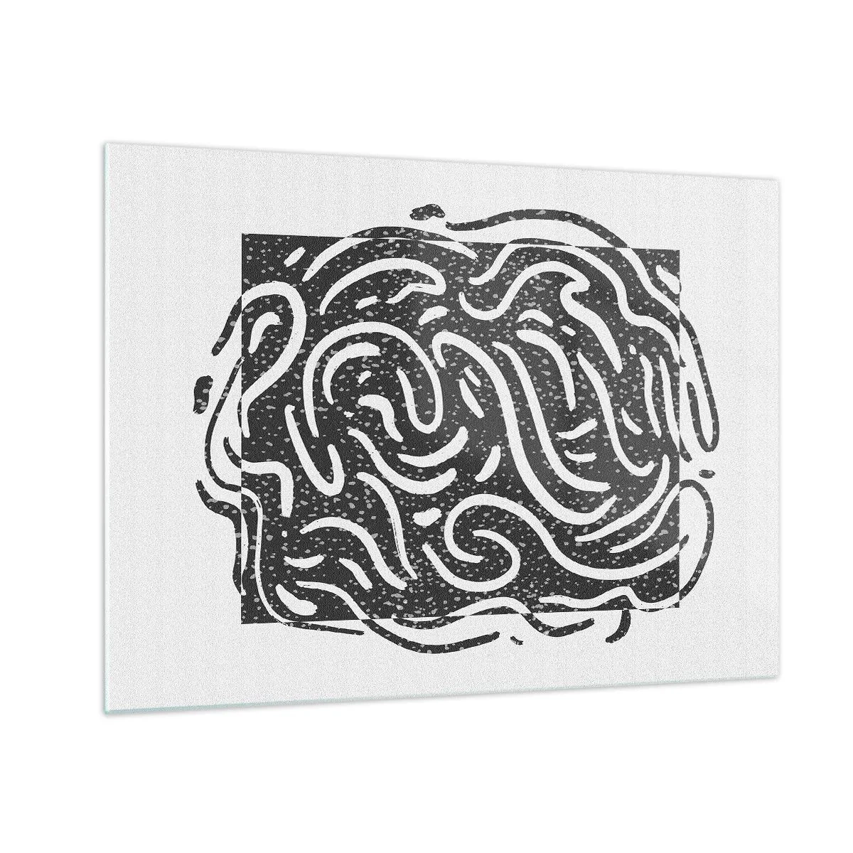 Schilderen op glas - Dynamische abstracte lijnen en stippen creëren een energieke vorm - 70x50cm - Abstractie: vreugdedans - Moderne wanddecoratie voor woonkamer en slaapkamer ARTTOR