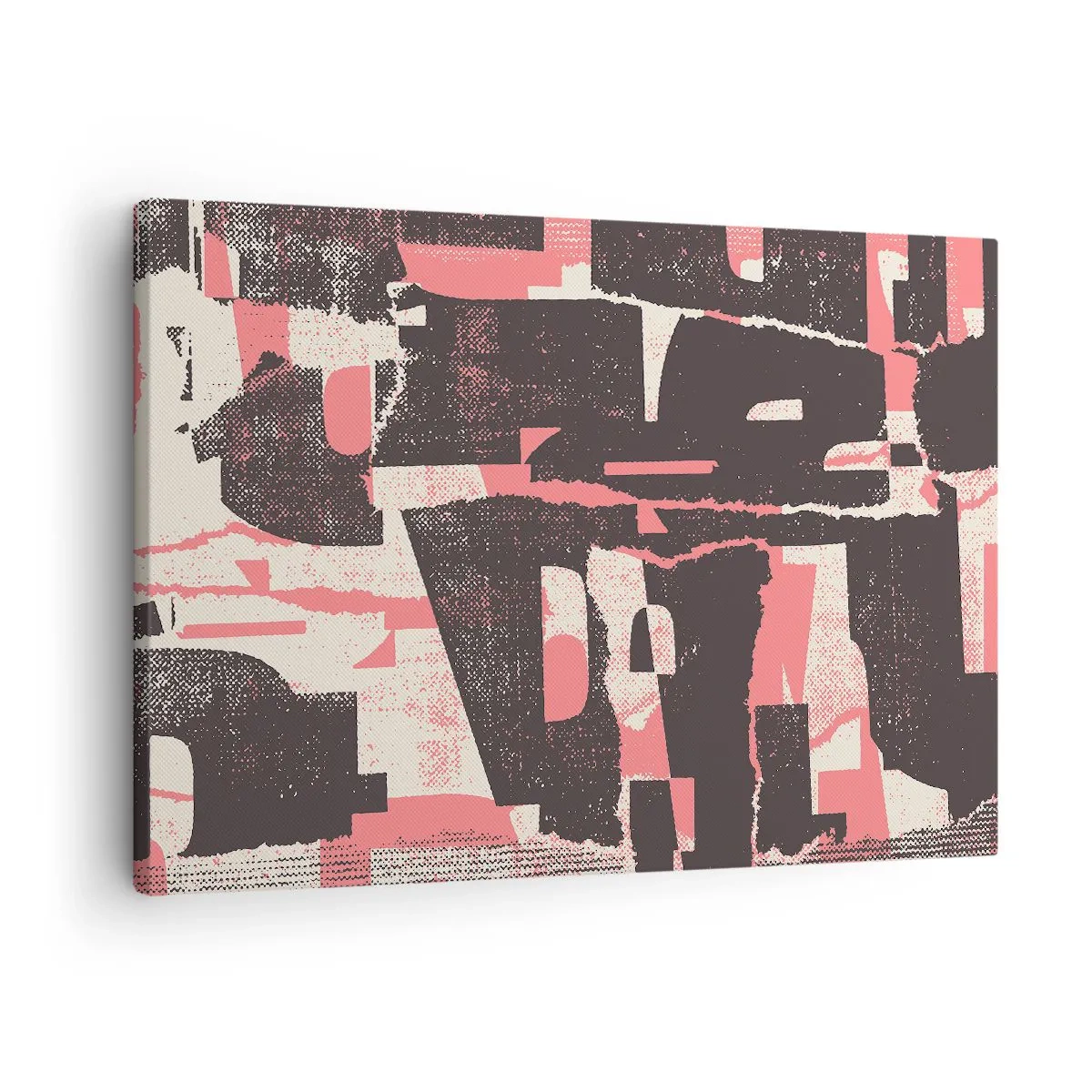 Schilderen op canvas - Een abstracte compositie in tinten roze en bruin. - 70x50cm - Al dit lawaai - Moderne wanddecoratie voor woonkamer en slaapkamer ARTTOR