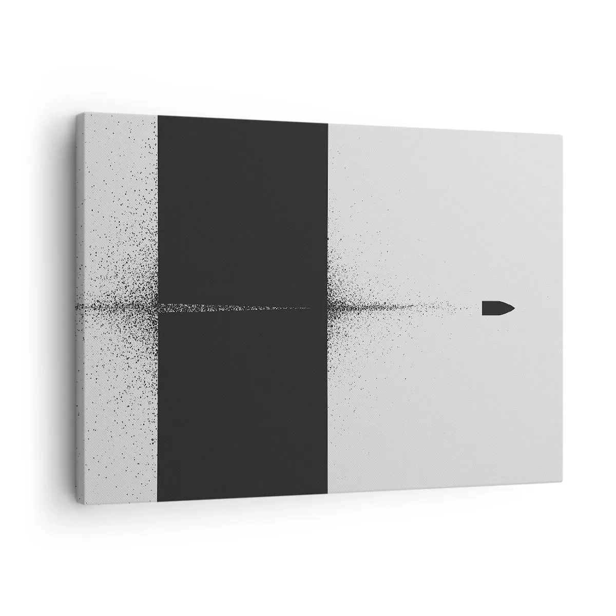 Schilderen op canvas - Een symbolisch projectiel in een minimalistische, abstracte stijl. - 70x50cm - Rechtstreeks naar het doel - Moderne wanddecoratie voor woonkamer en slaapkamer ARTTOR