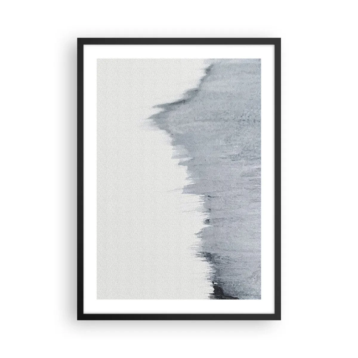 Poster in een zwarte lijst - Een abstracte compositie in grijstinten met dynamische penseelstreken. - 50x70cm - Mysterieuze tekst - Moderne wanddecoratie voor woonkamer en slaapkamer ARTTOR
