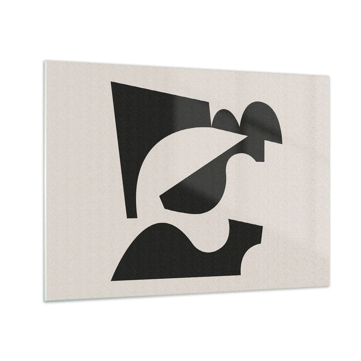 Schilderen op glas - Abstracte zwart-wit geometrische compositie - 70x50cm - Voor zelfassemblage - Moderne wanddecoratie voor woonkamer en slaapkamer ARTTOR