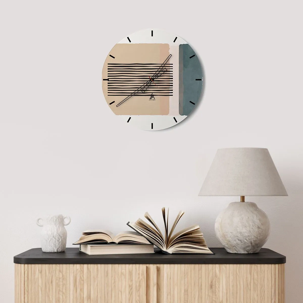 Wandklok - Klok - Engelse bloemen in tinten wit, roze en paars - 30x30cm - Alles is oke - Moderne wanddecoratie voor woonkamer, keuken en slaapkamer ARTTOR