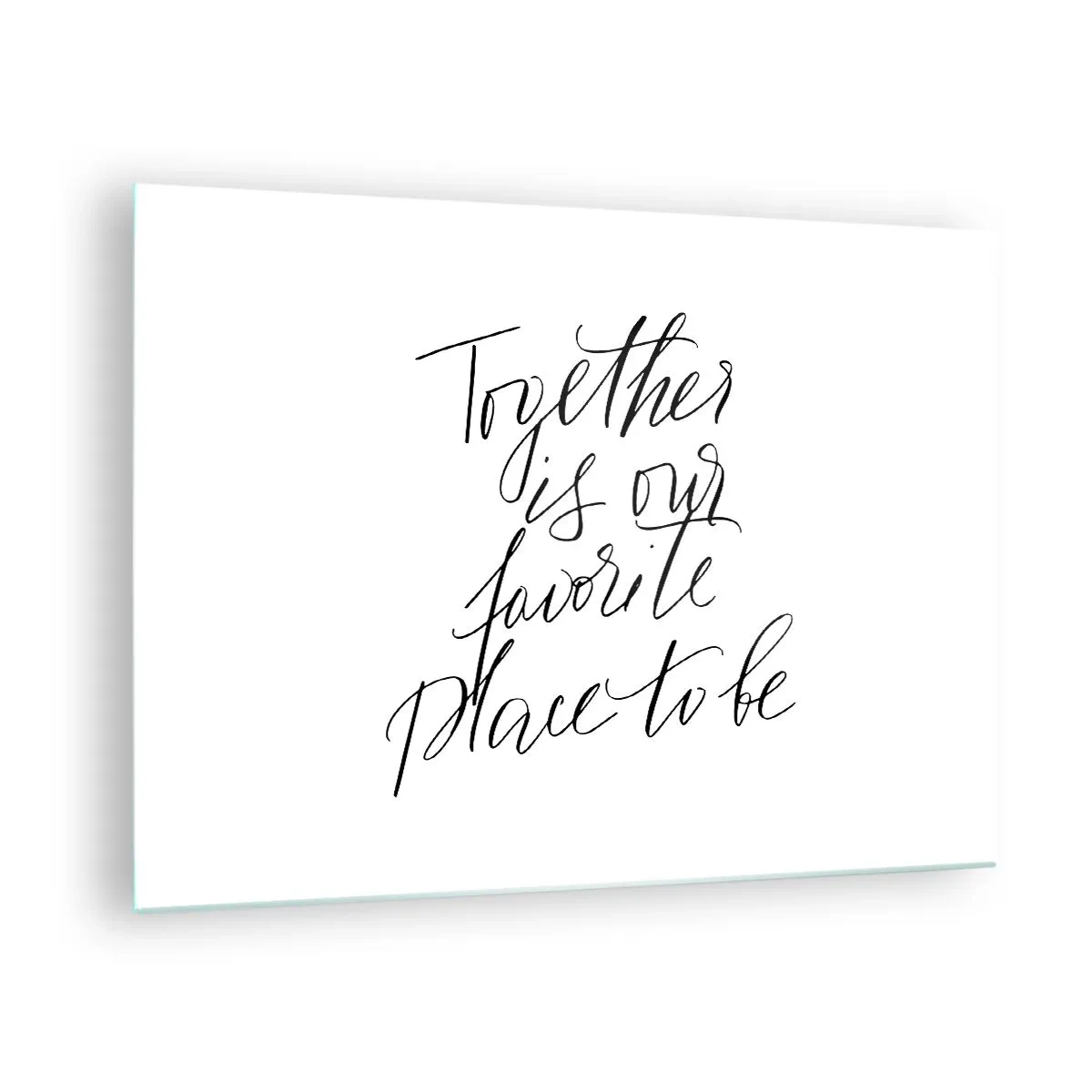 Schilderen op glas - Minimalistische kalligrafische inscriptie op een witte achtergrond - 70x50cm - Voel jij het ook? - Moderne wanddecoratie voor woonkamer en slaapkamer ARTTOR