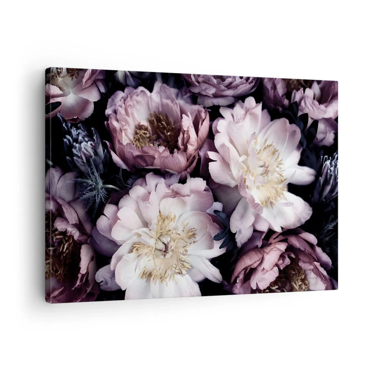 Schilderen op canvas - Bloemen in delicate pasteltinten - 70x50cm - Boeket ouderwets - Moderne wanddecoratie voor woonkamer en slaapkamer ARTTOR