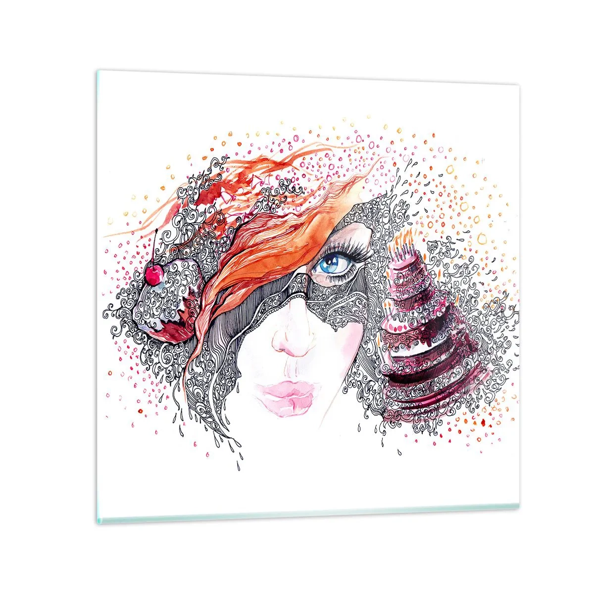 Schilderen op glas - Elke dag is er een feestdag met haar - 30x30 cm