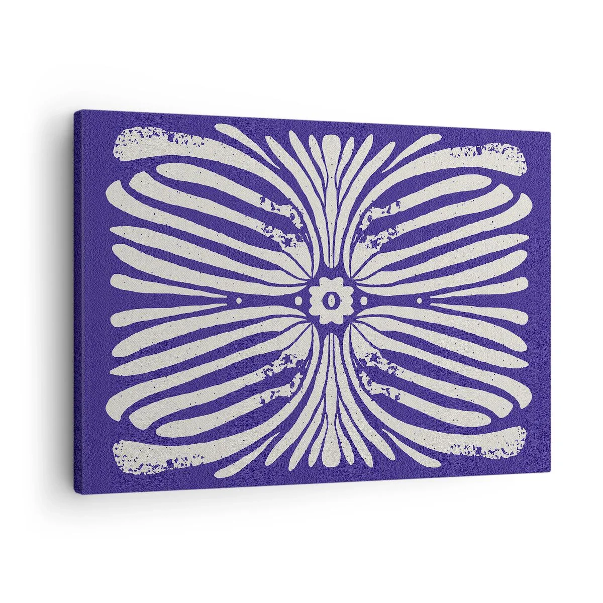 Schilderen op canvas - Etnisch patroon in tinten paars en wit - 70x50cm - Etnische inspiraties - Moderne wanddecoratie voor woonkamer en slaapkamer ARTTOR